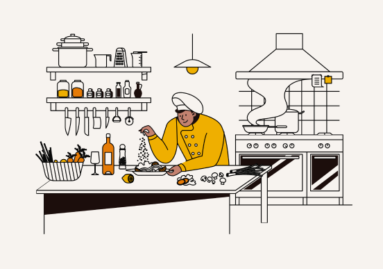 Chef cuisinier en cuisine